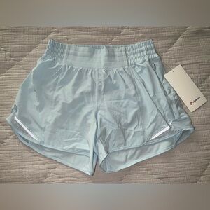 NWT Lululemon Hotty Hot High Rise Lined Short 4" PWBE Light Blue Size 6